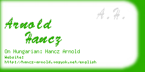 arnold hancz business card